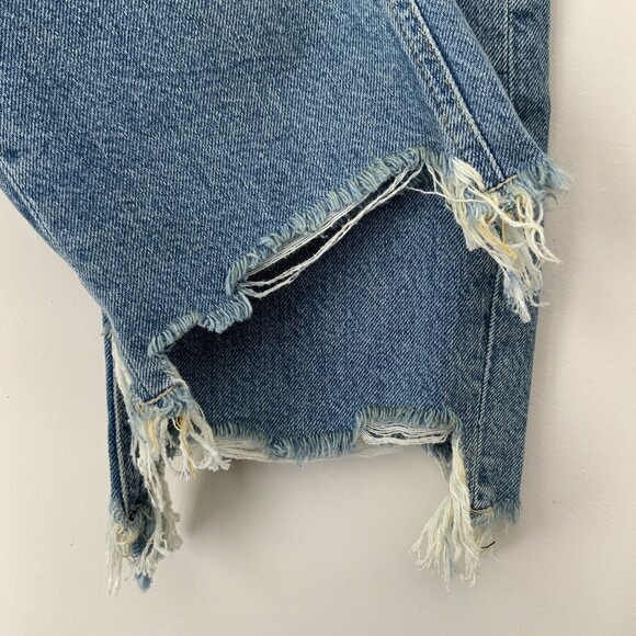 We The Free Jeans Women Size 25 Blue Distressed Maggie Mid Rise Straight Leg - Picture 11 of 13